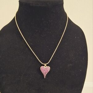 Pink Heart Pendant Necklace